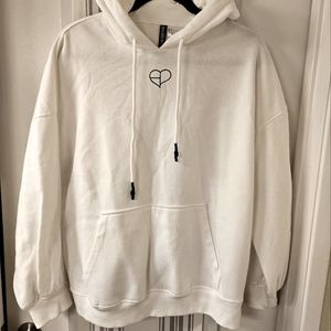 H&M Oversized Hoodie in Size S/P, White Color, Blackpink